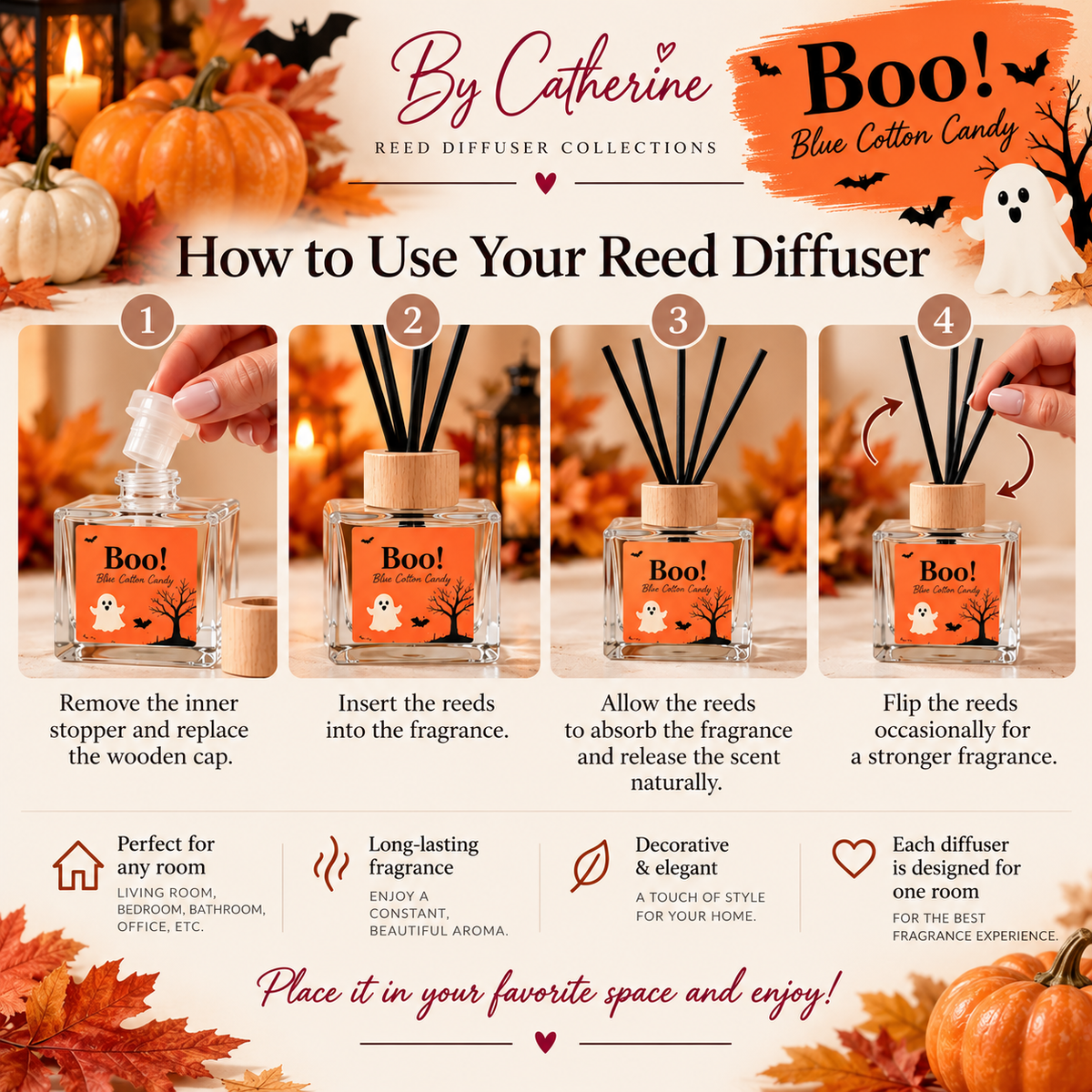 BOO! Halloween Reed Diffuser – 4 oz